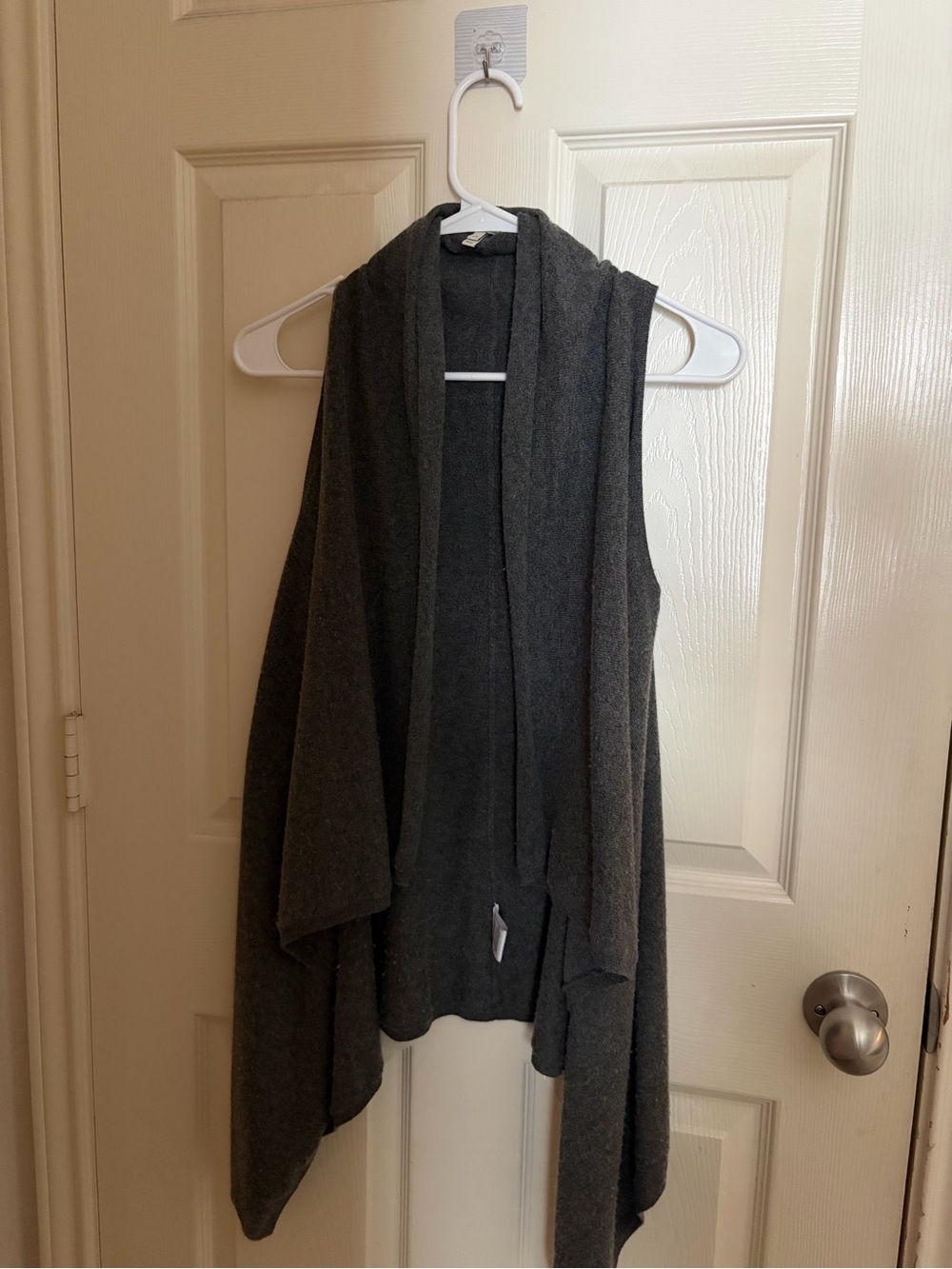 Joie Dark Gray Sleeveless Draped Open Vest